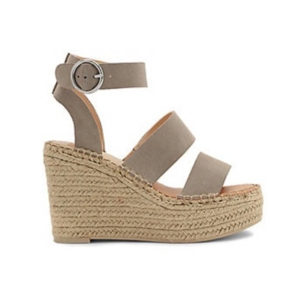 Dolce Vita Shae Platform Espadrille Spring Boho Casual Chic‎ Wedge Sandal Gray